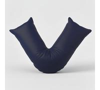 adsin V Shaped Pillow Case Plain Cover Orthopaedic Support Nursing Maternity Back And Neck Cotton Blend Navy Case Only