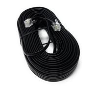 ADSL Flat Black RJ11 to RJ11 High Speed Modem Cable - Available in 1m, 2m, 3m, 5m, 10m, 15m, 20m, 30m, 20m, 20m