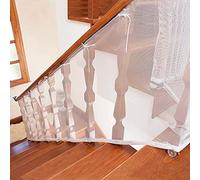 Adsoner Child Safety Net - 10ft L x 2.5ft H, Balcony, Patios and Railing Stairs Netting, Safe Rail Net for Kids/Pet/Toy, Sturdy Mesh Fabric Material (White)