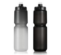 ADSPED 1L Cycling Bottle 2 Pack Squeeze Sports Water Bottle 32oz Bike Water Bottle BPA-free Reusable for Bicycle Running Hiking Gym & Outdoor Fits Most Bike Cages Black White and Black
