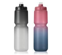 ADSPED 1L Squeeze Sports Water Bottle 32oz Cycling Bottle 2 Pack Bike Water Bottle BPA-free Reusable for Bicycle Running Hiking Gym & Outdoor Fits Most Bike Cages Black White and Red Blue