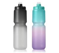 ADSPED 2 Pack Squeeze Sports Water Bottle 32oz Cycling Bottle 1L Bike Water Bottle BPA-free Reusable for Bicycle Running Hiking Gym & Outdoor Fits Most Bike Cages Black White and Three Colors