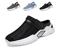 ADSQ Mens Orthopedic Hollow-Out Summer Sandals, Non-Slip Lightweight Comfortable Slippers, Garden Clogs Mesh Sandals Summer Beach Shoes, Breathable Knit Mesh Walking Shoes