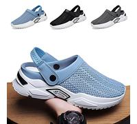 ADSQ Mens Orthopedic Hollow-Out Summer Sandals, Non-Slip Lightweight Comfortable Slippers, Garden Clogs Mesh Sandals Summer Beach Shoes, Breathable Knit Mesh Walking Shoes