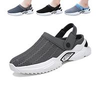 ADSQ Mens Orthopedic Hollow-Out Summer Sandals, Non-Slip Lightweight Comfortable Slippers, Garden Clogs Mesh Sandals Summer Beach Shoes, Breathable Knit Mesh Walking Shoes