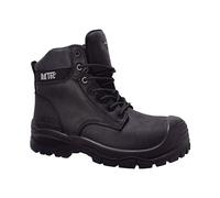 AdTec Mens Composite Toe Work Boots, 100 Percent Waterproof Crazy Horse Leather Safety Boot, Durable Heavy Duty Industrial and Construction Shoe Black