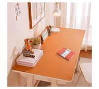 ADTEMP Large Orange Rectangular PU Leather Desk Mat, 60x140cm, 1.8mm Thick, Waterproof, Non-Slip, Mouse Pad, Desk Protector