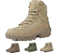 ADTEMP Men's Waterproof Outdoor Anti-Puncture Work Combat Boots Army Boots, Men's Military Tactical Boots, Work Combat Boots (Color : Yellow, Size : 7 UK)