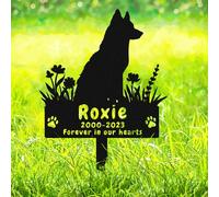 AdtHYUxq Personalised Husky Dog Memorial Stake Custom Flowers Dog Grave Marker Husky Memorial Garden Stake, Personalized Memorial Dog Memorial Grave Marker Plaque Pet Sympathy Gift for Lawn Garden