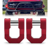 ADTOPI 3/4 inch D Ring Shackle, 68,000lbs Break Strength with 7/8’’ Screw Pin Heavy-Duty Aluminum Towing Shackle Work with Tow Strap Winch Recovery for Truck Trailer UTV ATV RV SUV, Red (2 Pack)