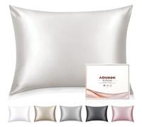 Adubor 100% Silk Pillowcase - Mulberry Silk Pillow Cases, 23 Momme 6A Grade Fibers, Silk Pillow Case for Hair and Skin Health, with Hidden Zipper (Queen 20''x30'', Ivory White, 2PC)