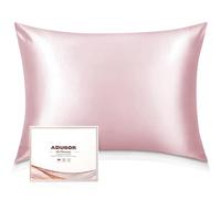 Adubor Silk Pillowcase for Hair and Skin with Hidden Zipper, Both Side 23 Momme Silk,900 Thread Count (20x40inch, Pink 1pc)