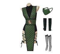 ADuchessCos Sub-Zero Reptile Scorpion Cosplay Costume Female Sexy Suit with Mask Ninja Fighter Uniform, Green1, X-Small