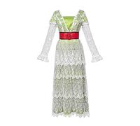 ADuchessCos Titanic Rose DeWitt Bukater Cosplay Costume Rose Lace Dress Romantic Tea Gown Regency Green Long Dress