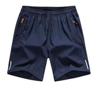 ADUDVLO Boys Shorts Summer Quick Dry Breathable Athletic Kids School PE Shorts with Elastic Waist Zipper Pockets 5-16Years (UK, Age, 13 Years, 14 Years, Regular, Blue)