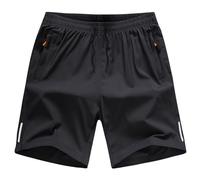 ADUDVLO Boys Shorts Summer Quick Dry Breathable Athletic Kids School PE Shorts with Elastic Waist Zipper Pockets 5-16Years (UK, Age, 15 Years, 16 Years, Regular, Black)