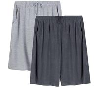 ADUDVLO Mens 2 Pack Pajama Shorts, Mens Sleep Shorts Lounge Soft Comfy Pj Bottom Sleeping Pants Breathable Summer Modal Sleepwear (Light grey+Grey, L)