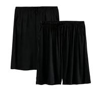 ADUDVLO Mens 2 Pack Pajama Shorts, Mens Sleep Shorts Lounge Soft Comfy Pj Bottom Sleeping Pants Breathable Summer Modal Sleepwear (Black+Black, XL)