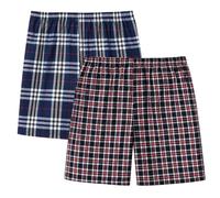 ADUDVLO Mens 2 Pack Pajama Shorts, Mens Sleep Shorts Lounge Soft Comfy Pj Bottom Sleeping Pants Breathable Summer Modal Sleepwear (Red Check + Blue Check, M)