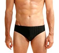 ADUDVLO Mens Swimming Briefs - Quick-Dry Snug-Fit High-Stretch Sport Bikini Swimsuit with Support (UK, Alpha, S, Regular, Regular, Black)