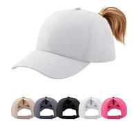 ADUDVLO Ponytail Baseball Cap for Women，Criss Cross Mesh Running Cap, Adjustable Quick-Dry Summer Sports Hat for High Bun & Outdoor Activities (White)