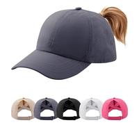 ADUDVLO Ponytail Baseball Cap for Women，Criss Cross Mesh Running Cap, Adjustable Quick-Dry Summer Sports Hat for High Bun & Outdoor Activities (Dark Gray)