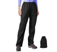 ADUDVLO Womens Waterproof Trousers Lightweight, Breathable Waterproof Trousers Womens with Deep Side Pocket,Working Runing Hiking Trousers Women Men (UK, Alpha, L, Regular, Regular, Black)