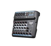 Aduio Mixer DJ Console With Sound Card Bluetooth For PC Recording Karaoke Mic Instrument Mixing Audio Interface(6 channels)