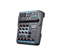 Aduio Mixer DJ Console With Sound Card Bluetooth For PC Recording Karaoke Mic Instrument Mixing Audio Interface(4 channels)