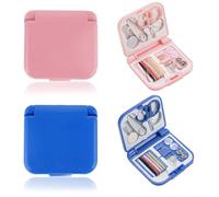 ADULLPONY Travel Sewing Kit with 2 Mini Kits, Small Portable Emergency Scissors, Beginners, DIY Needle, Threader, Women, Moms, Travelers, Adults and Beginners