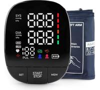 Adulon Upper Arm Electronic Blood Pressure Monitor Home Use Large Digital Display Pulse Rate Easy 1-Touch Operation Dual User Memory Saves 2x120 Readings Highly Accurate, Large Size Cuff, CE Certified