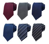 Adulove Men's Necktie Classic Silk Tie Woven Jacquard Neck Ties 6/9 / 12 PCS - Black - One size