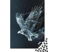 Adult 1000-Piece Jigsaw Puzzle, Abstract Flying Eagle Art, 52x38cm/1000pcs; White Card with A Low-dust Finish; Family Table Time Without A Screen