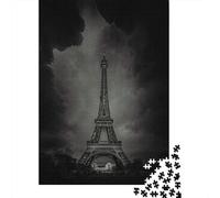 Adult 1000-Piece Jigsaw Puzzle, Eiffel Tower, 38x26cm/1000pcs, Low-dust White Cardboard Pieces; Shared Family Time Around The Table