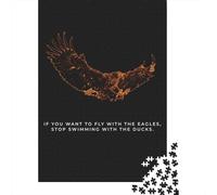 Adult 1000-Piece Jigsaw Puzzle, Fly With The Eagles, 38x26cm/1000pcs, for Progress Whenever Time Allows; Clean White Cardboard for Sorting