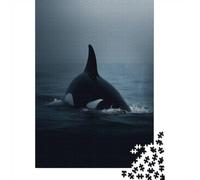 Adult 1000-Piece Jigsaw Puzzle, Orca Whale From The Depths, 52x38cm/1000pcs, Smooth White Cardboard Pieces; Family Table Time Without A Screen