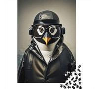 Adult 1000-Piece Jigsaw Puzzle, Penguin Detective, 52x38cm/1000pcs, White Pieces with A Smooth Surface; for Calm Hands-on Time after Work