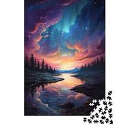 Adult 1000-Piece Jigsaw Puzzle, River Beneath Epic Sky, 38x26cm/1000pcs; for Calm Hands-on Time after Work; White Card Pieces for A Neat Table