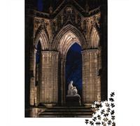 Adult 1000-Piece Jigsaw Puzzle, Scott Monument Edinburgh, 52x38cm/1000pcs, White Pieces with A Smooth Surface; for Calm Hands-on Time after Work