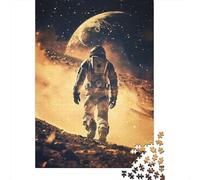 Adult 1000-Piece Jigsaw Puzzle, Space Walk, 52x38cm/1000pcs, for Progress Whenever Time Allows; White Card with A Low-dust Finish