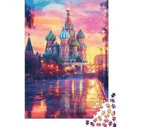 Adult 1000-Piece Jigsaw Puzzle, St. Basil's Splendor, 70x50cm/1000pcs, to Return to Whenever Time Permits; Clean White Cardboard for Sorting
