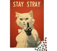Adult 1000-Piece Jigsaw Puzzle, Stay Stray, 70x50cm/1000pcs, for Progress Whenever Time Allows; White Card with A Low-dust Finish
