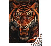 Adult 1000-Piece Jigsaw Puzzle, Tiger Roar, 38x26cm/1000pcs, Low-dust White Cardboard Pieces; An Unhurried Indoor Weekend Activity