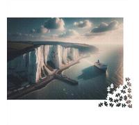 Adult 1000-Piece Jigsaw Puzzle, White Cliffs of Dover, 70x50cm/1000pcs, to Return to Whenever Time Permits; White Card with A Low-dust Finish