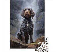 Adult 1000-Piece Jigsaw Puzzle, Wirehaired Pointing Griffo, 52x38cm/1000pcs; White Cardboard with A Clean Surface; for Calm Concentration at Home