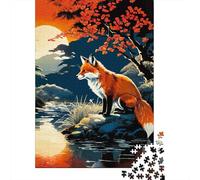 Adult 1000-Piece Jigsaw Puzzle, Wolf Moon Landscape, 70x50cm/1000pcs; White Cardboard with A Clean Surface; for Calm Concentration at Home