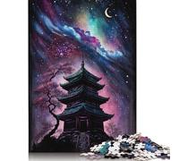 Adult 1000 Piece Jigsaw Puzzles Galaxy Japan Temple Jigsaw Puzzle Wood Jigsaw Brain Challenge Puzzle Toy Game 1000pcs (75x50cm)