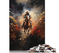 Adult 1000 Piece Jigsaw Puzzles Warrior on Horseback Jigsaw Puzzle Wood Jigsaw Brain Challenge Puzzle Toy Game 1000pcs (75x50cm)