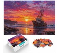 Adult 1000 Piece Jigsaw, Shipwreck at Sunset, Festive Gift, 1000pcs (40x28cm)