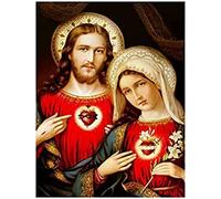 Adult 1000piece puzzle of the Sacred Heart of Jesus and the Virgin Mary, art supplies, canvas wall decoration, 38x26cm